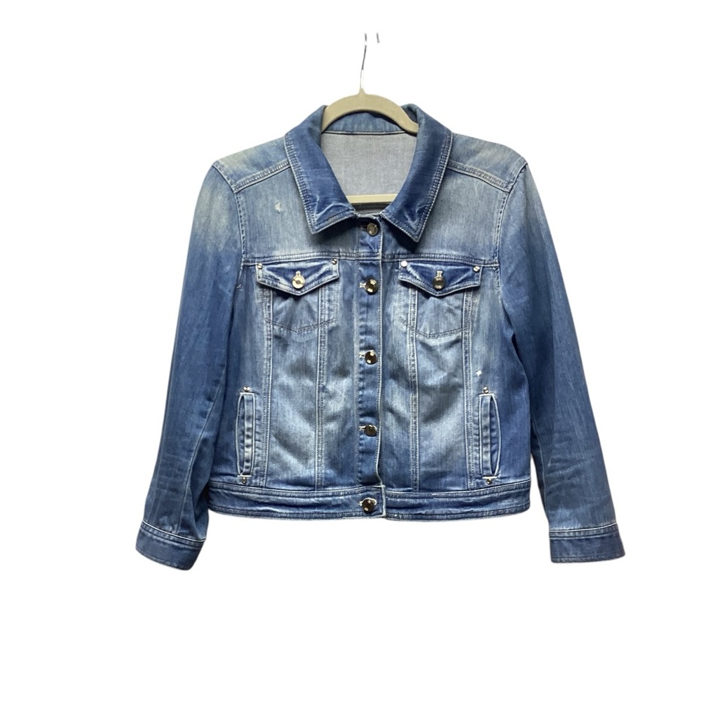 White House Black Market Cropped denim jacket. Size Small - Picture 4 of 6